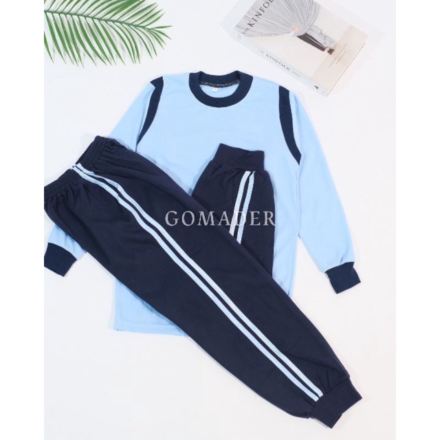 Setelan Seragam Olahraga Anak  Sekolah TK/SD Biru Baby 0