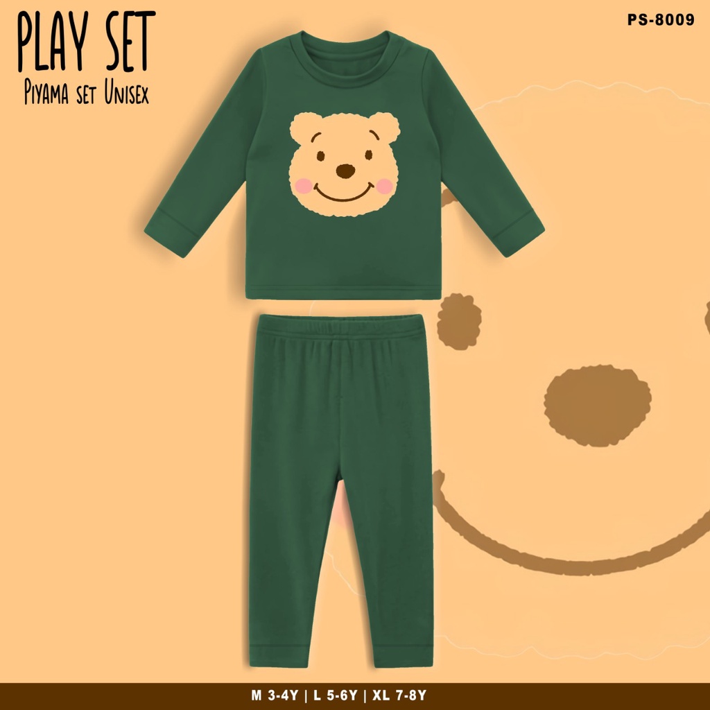 PLAYSET PAJAMAS ANAK BERGAMBAR POOH / BAJU TIDUR ANAK SET / TERMURAH