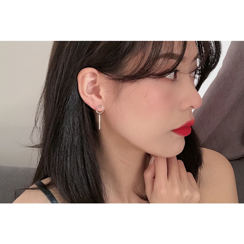 Korean Long Strip Circle Star Asymmetric Earrings Girl Exquisite Simple Earrings Female Fashion Accessories Sexy Girl Jewelry