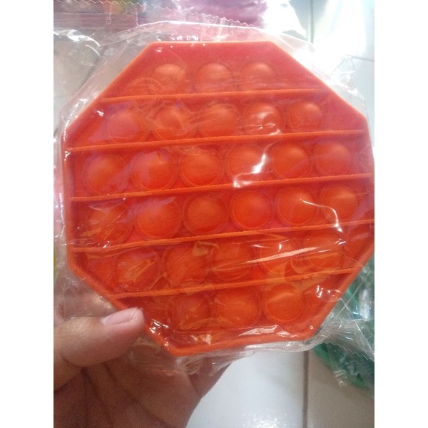 mainan anak pop  it pita 1 pcs-Segi8 orange