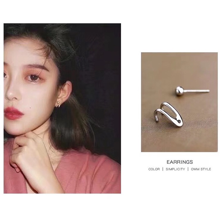 Anting Gantung Warna silver Gaya Korea Untuk Wanita perak aksesoris wanita