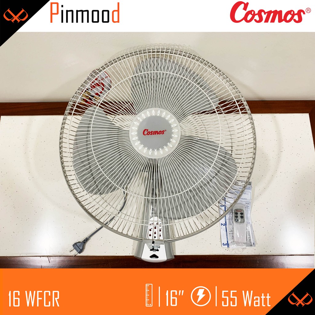 COSMOS 16-WFCR KIPAS ANGIN DINDING / WALL FAN 16 INCH WALLFAN REMOTE CONTROL ANGIN KENCANG LOW WATT