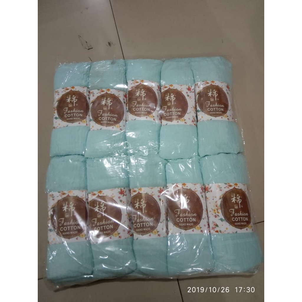 (COD) Hijab Pashmina Jilbab Bahan Katun  Arabian Shawl Cotton Import Quality Wide-C11 BIRU MUDA