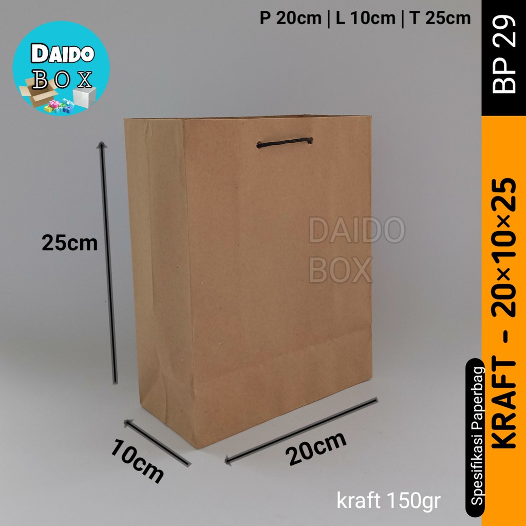 

ISI 12 BIJI Paper Bag | Shopping Bag | Tas Kertas Polos Ukuran 20x10x25 | Paperbag