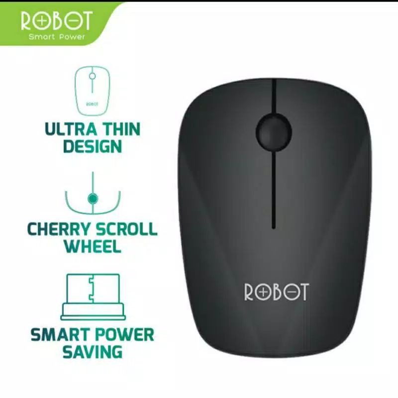 Mouse Wireless Original 100% Robot M220 2.4 GHz Optical 1600DPI dengan Receiver USB untuk PC