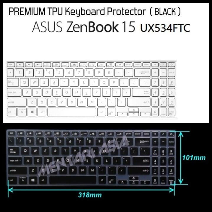 Keyboard Protector Asus Zenbook 15 Ux534Ftc - Premium Tpu Black