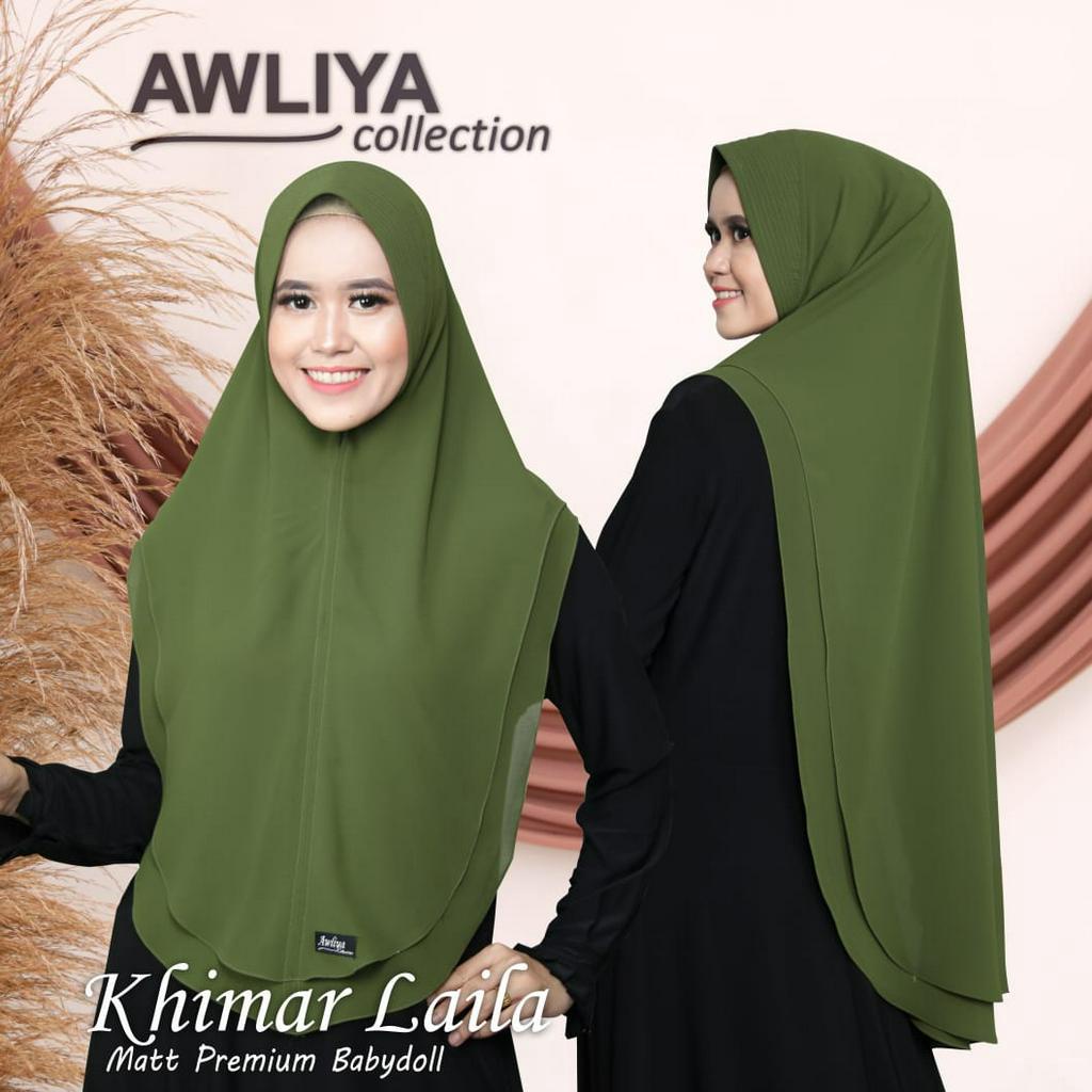 TERPOPULER KHIMAR LAILA JUMBO ORIGINAL ALIYAR BY AWLIYA HIJAB BAHAN BABYDOLL PREMIUM/