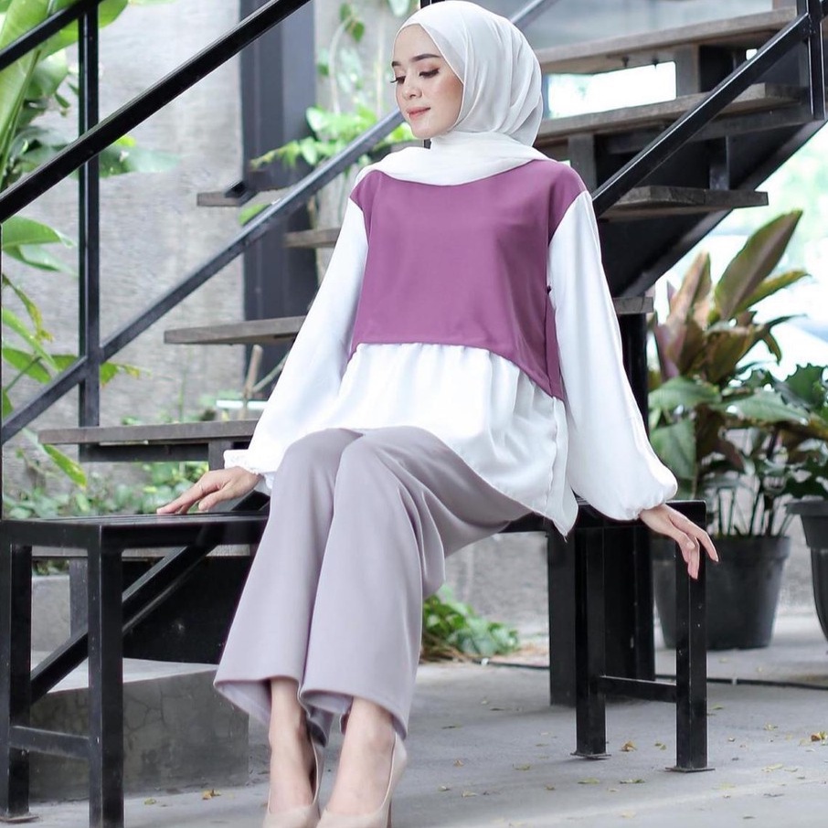 TERLARIS Lilac blouse monochrome ootd fashion