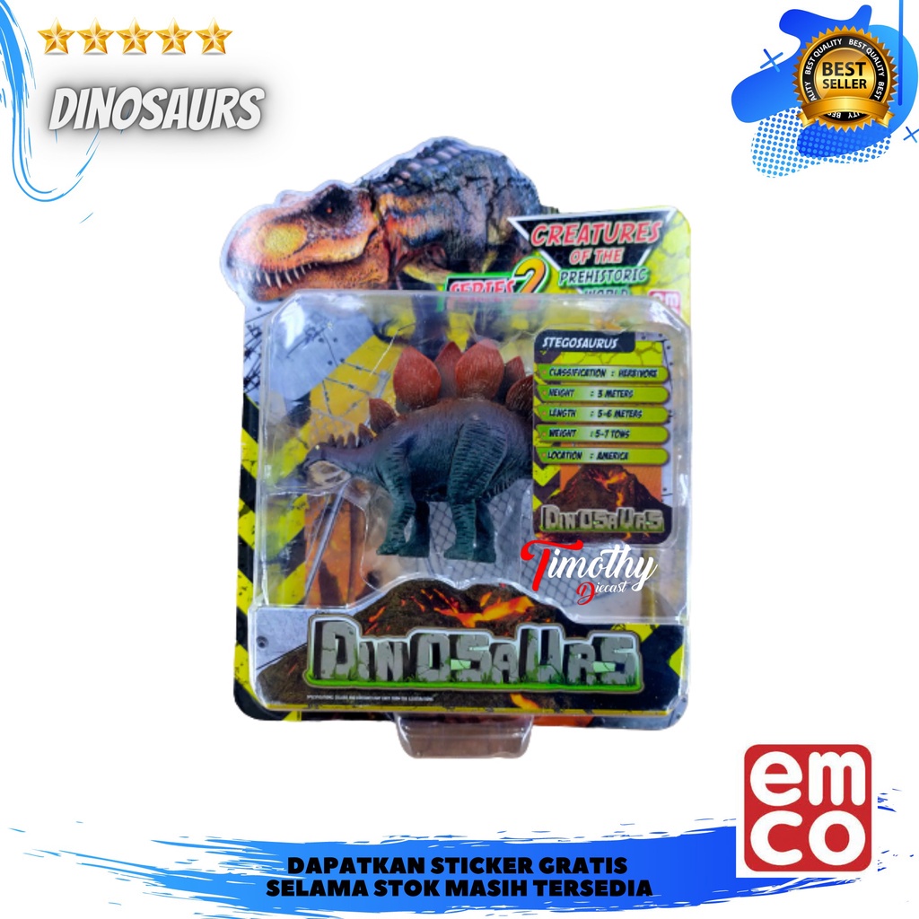 EMCO Dinosaurs Stegosaurus Action Figure Mainan Hewan Dinosaurus