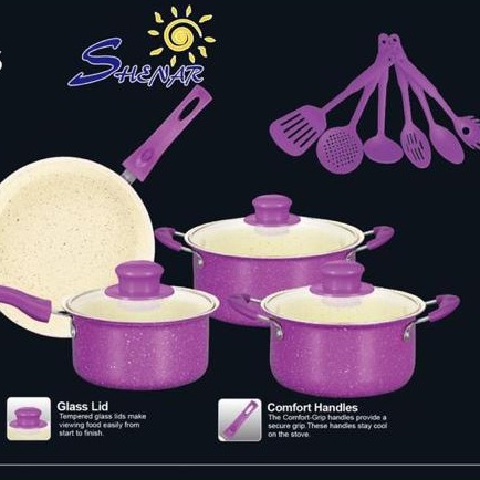 SHENAR Panci Set Spatula dan Teflon All In One Anti Lengket Anti Karat Serbaguna ( Panci set 13 ), SHENARCORNER168