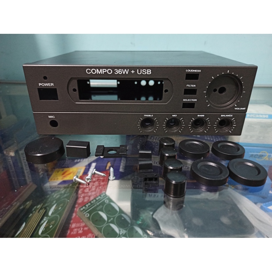 Box compo 36 watt usb lengkap knop dll