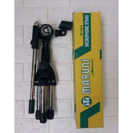 Stand Mic pendek Maruni - Free 1 Buah Holder Mic bahan TEBAL chrome x