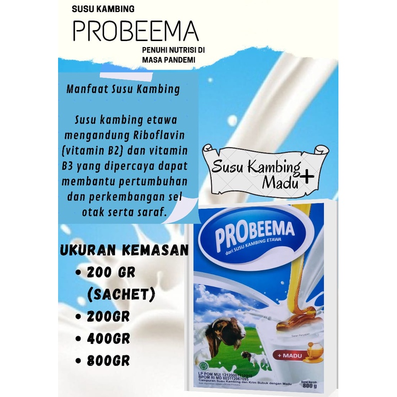 

Susu Kambing Etawa Probeema plus madu