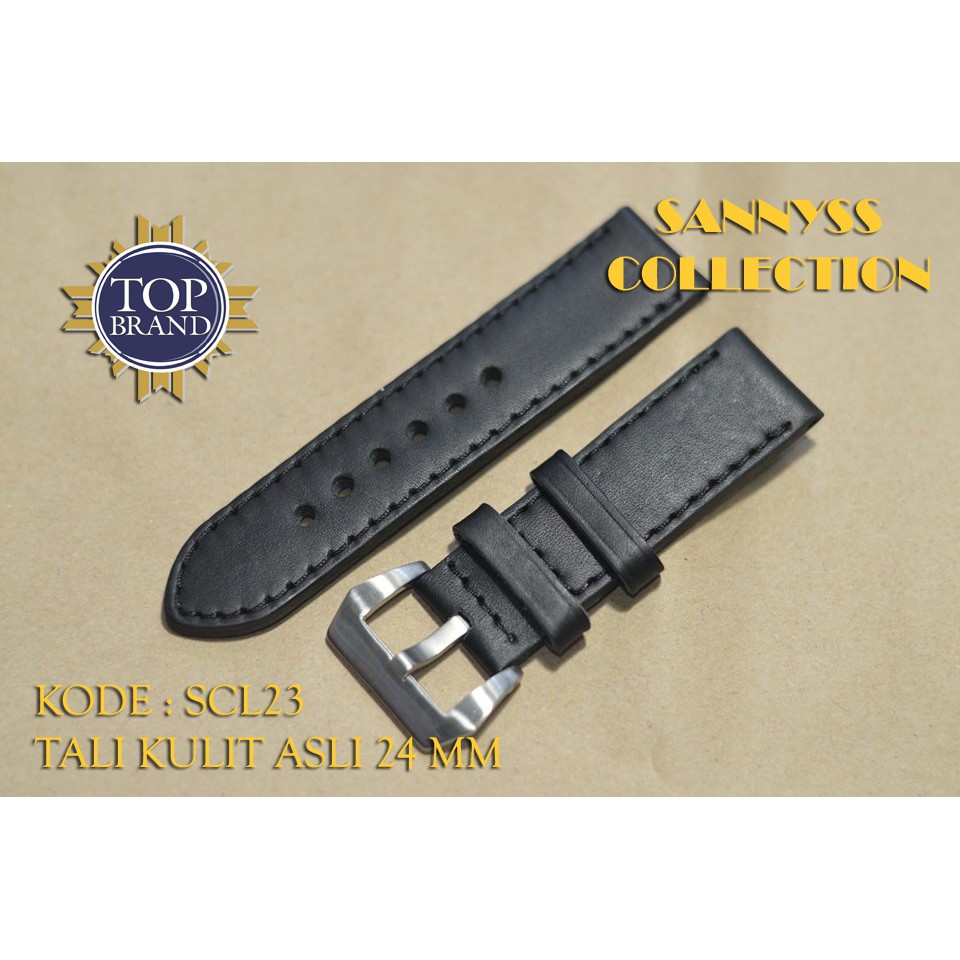 STRAP TALI JAM SWISS ARMY KULIT ASLI 24 MM HITAM