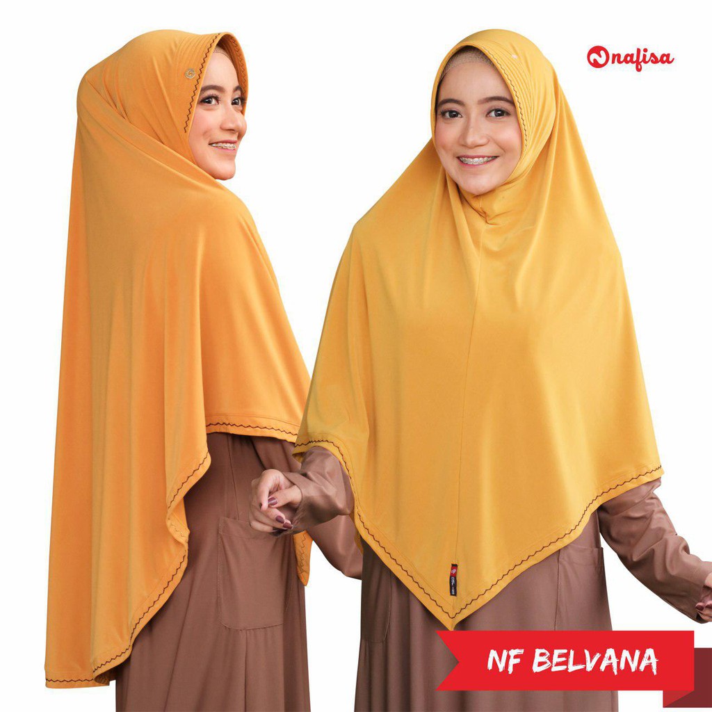 Jilbab Instan Bergo Syari Nafisa Belvana | Hijab Instan Bergo Pet Kecil Kerudung Instan Khimar Jumbo