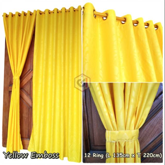 Hordeng harga murah spesial motif warna kuning model smokring