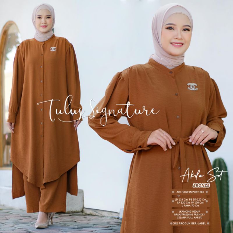 AKILA SET BY TULUS SIGNATURE // SET MUSLIMAH // Oneset wanita polos airflow