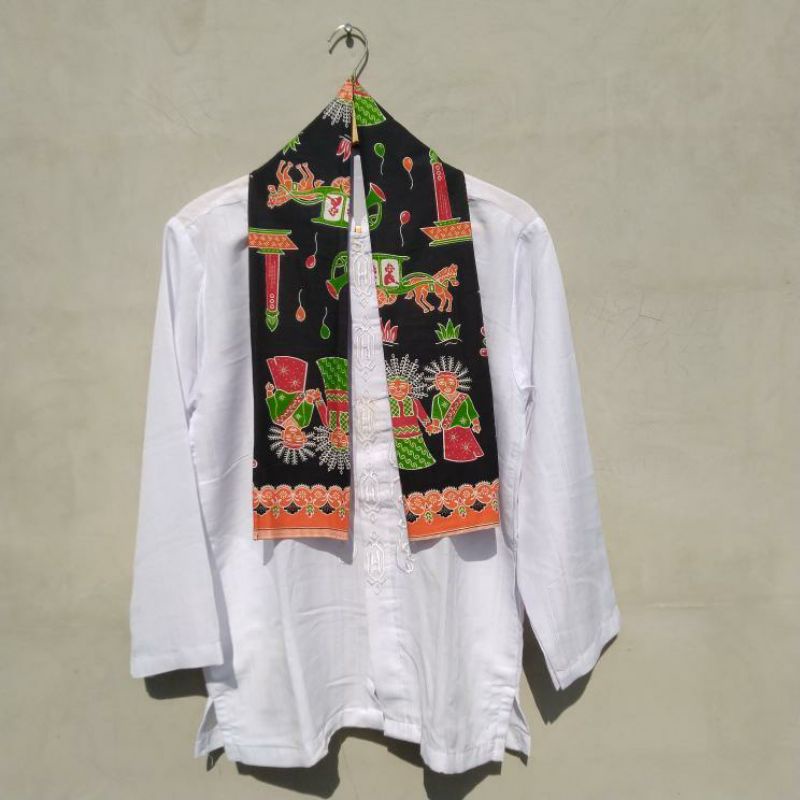 Grosir (SSC) cukin betawi atau syal ondel ondel hitam Premium Termurah