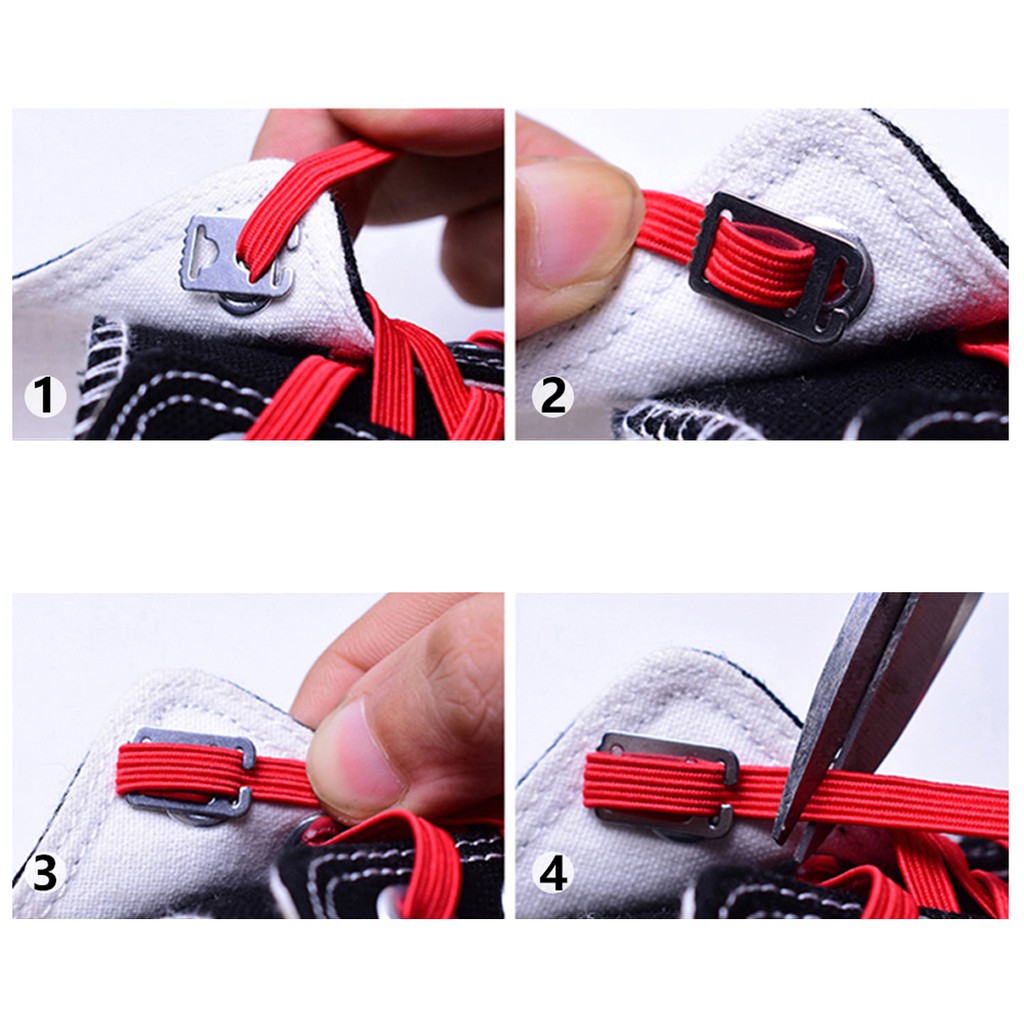 Metal Buckle Elastic Shoelace Lock - Pengunci Tali Sepatu Bahan Metal