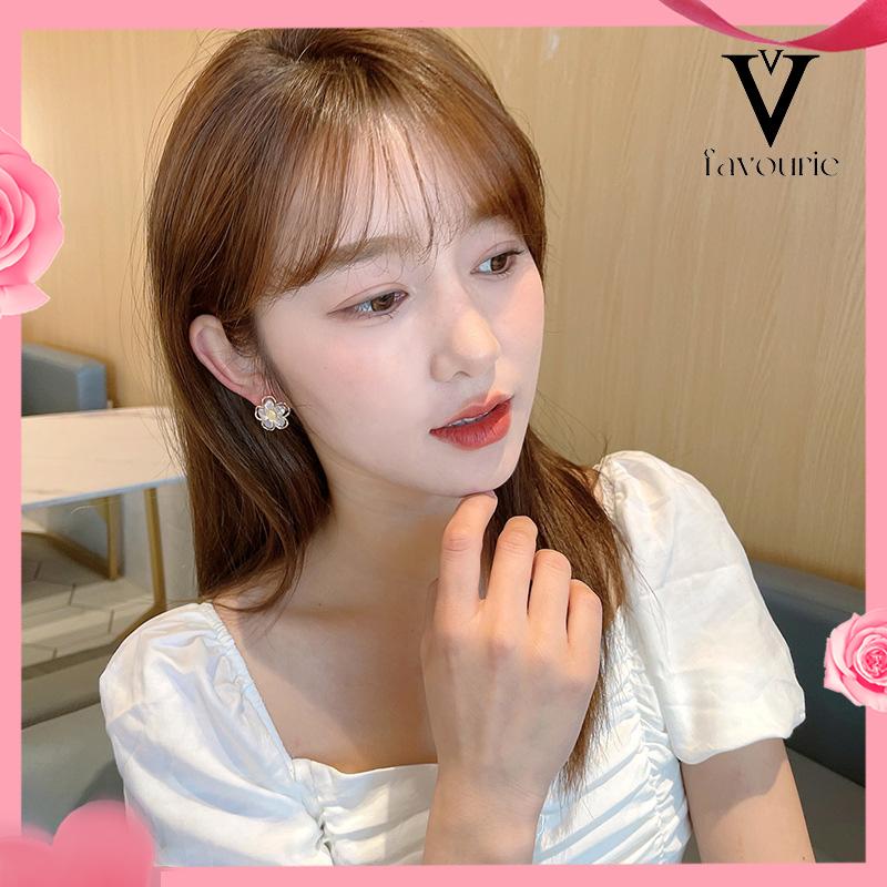 [COD]Simple Retro Super Fairy Double Layer Flower Earrings Wanita Anting Fashion Pribadi-FA