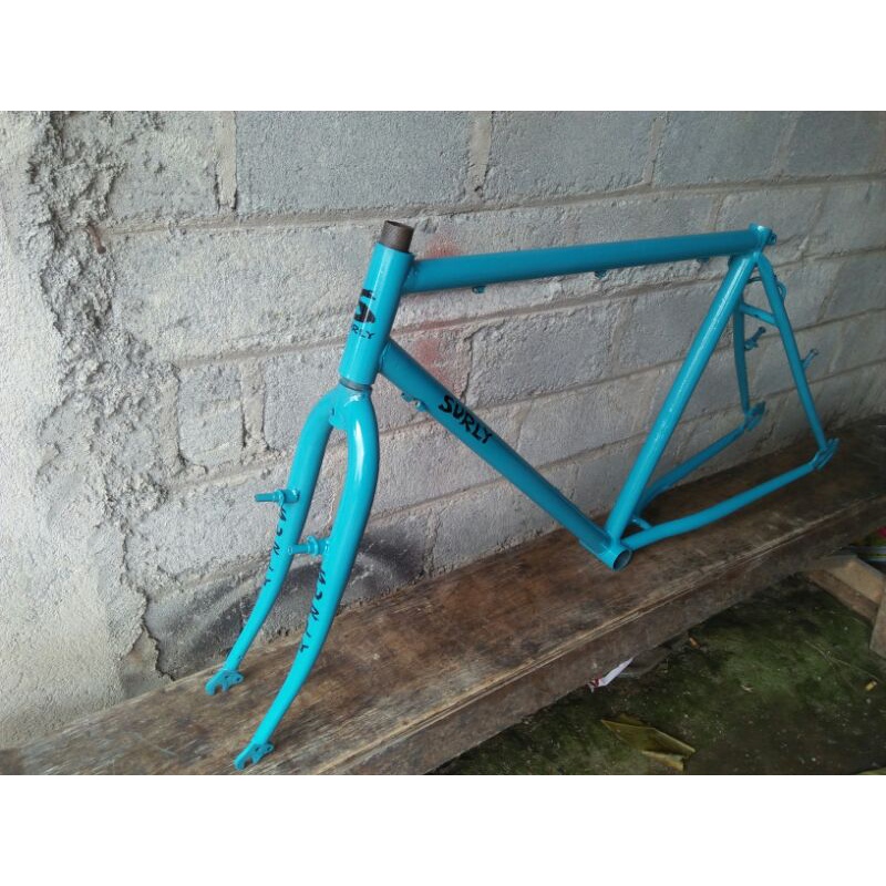 frame 26 dan fork 26 decal surly biru tosca