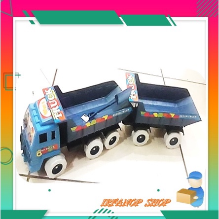 Mainan Truck Anak Truk Plastik Gandeng Plus Sekop