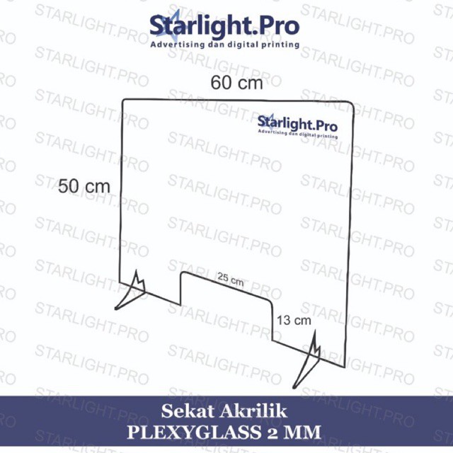 SEKAT AKRILIK PEMBATAS MEJA ANTI CORONA TABLE DIVIDER