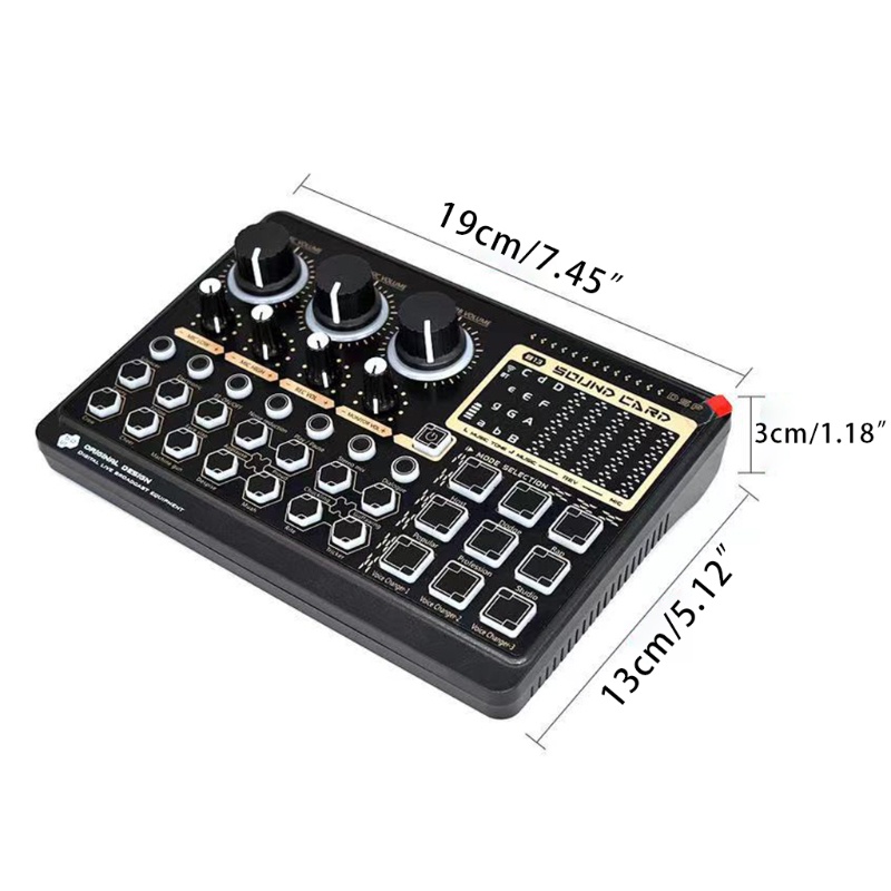 Gro X6mini Multifunctional External Live Sound Card Mixer Card Voice Changer