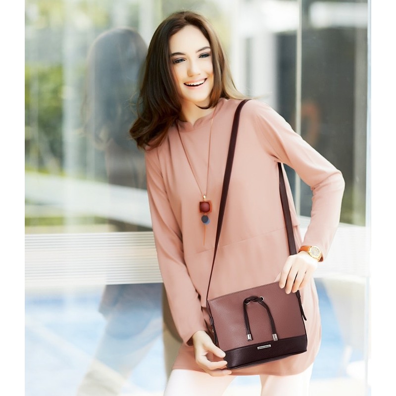 tas wanita cewe murah fashion lucu unik selempang HnM MINI RING Merah  Best Seller Cantik F5P1