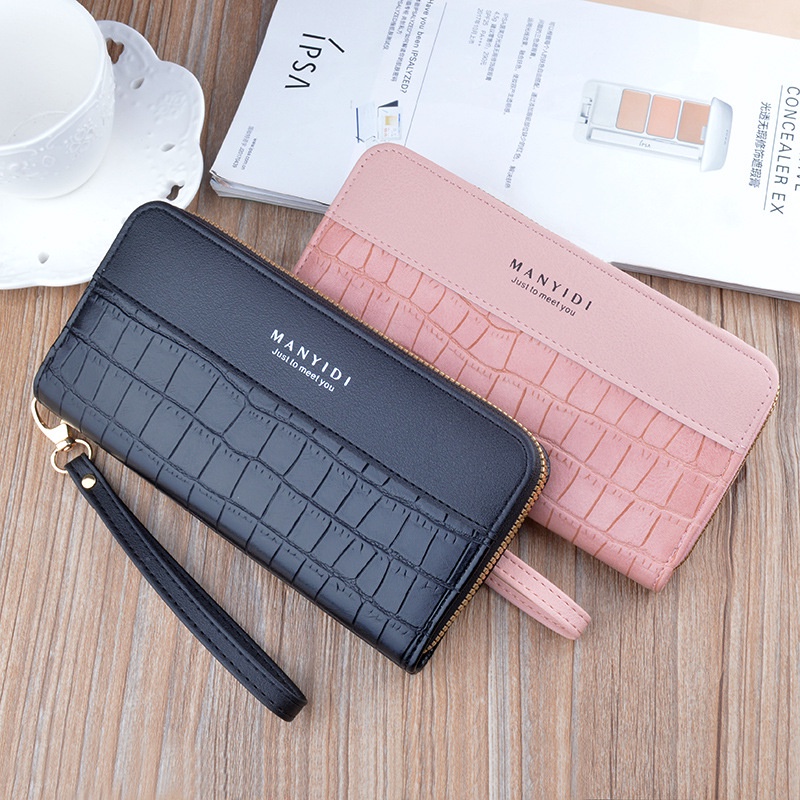 DOMPET PANJANG WANITA RESLETING TALI PENDEK KOREA PESTA IMPORT KULIT CROCO PREMIUM RECURIA FASHION KARTU UANG KOIN REMAJA KEKINIAN BATAM BRANDED