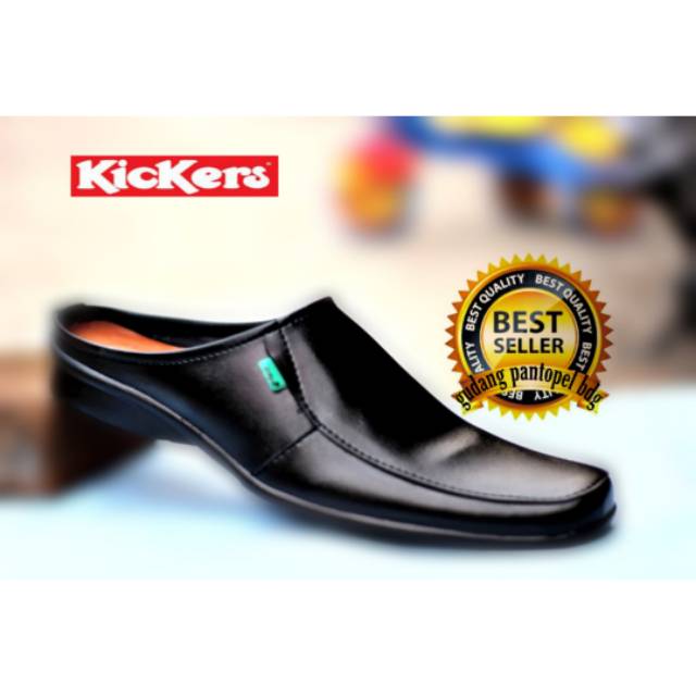 Sepatu Slop Pria Bustong Slip On Kulit sintetis swedian