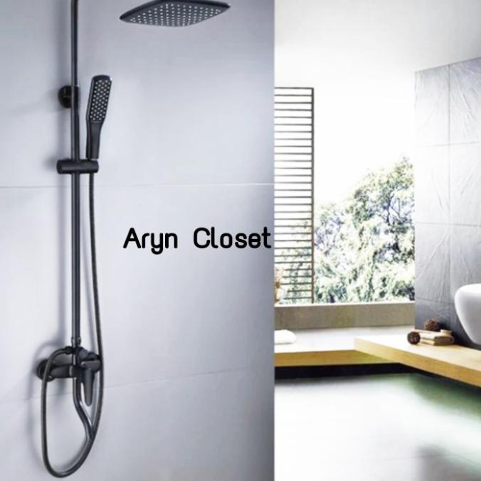 Jual Promo Shower Tiang Shower Column Panas Dingin Warna Hitam Model