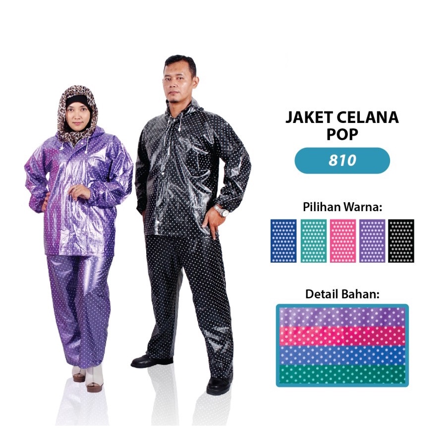 jas hujan jaket celana polkadot - onde previa 810 setelan polkadot