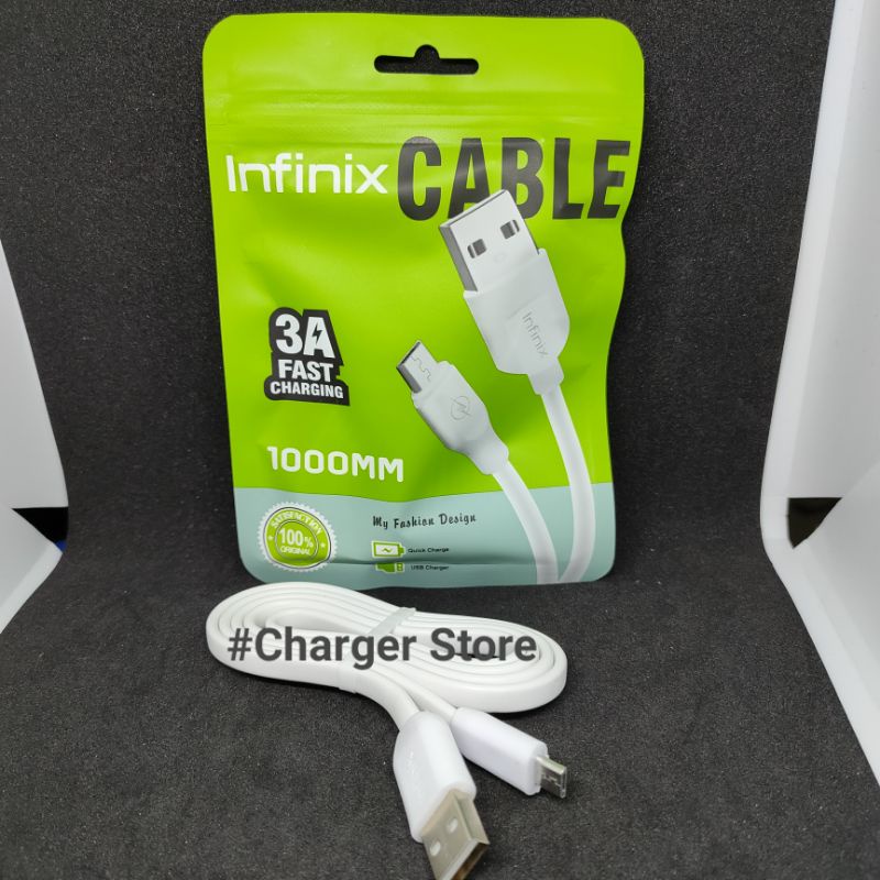 Kabel Data Infinix Original 3A Fast Charging Micro USB 1 Meter Cable infinix Gepeng