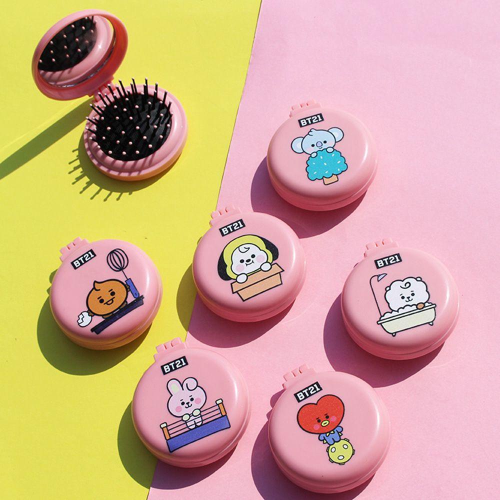 Top BT21 Sisir Hadiah Siswa Kreatif Desain Portabel Kosmetik Aksesoris