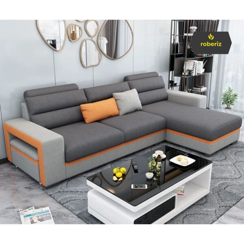  KURSI SOFA MINIMALIS  MODERN Letter L Standar Shopee 