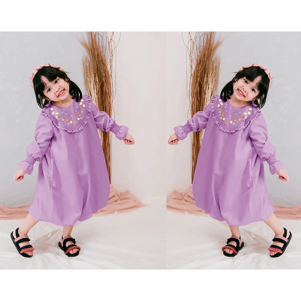 FenishaStore Dress Anak Perempuan Utami kid’s Usia 3-5 Tahun