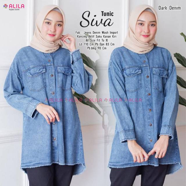 Tunik denim | tunik jeans denim wash import | kemeja denim | kemeja cewek denim | tunik denim murah