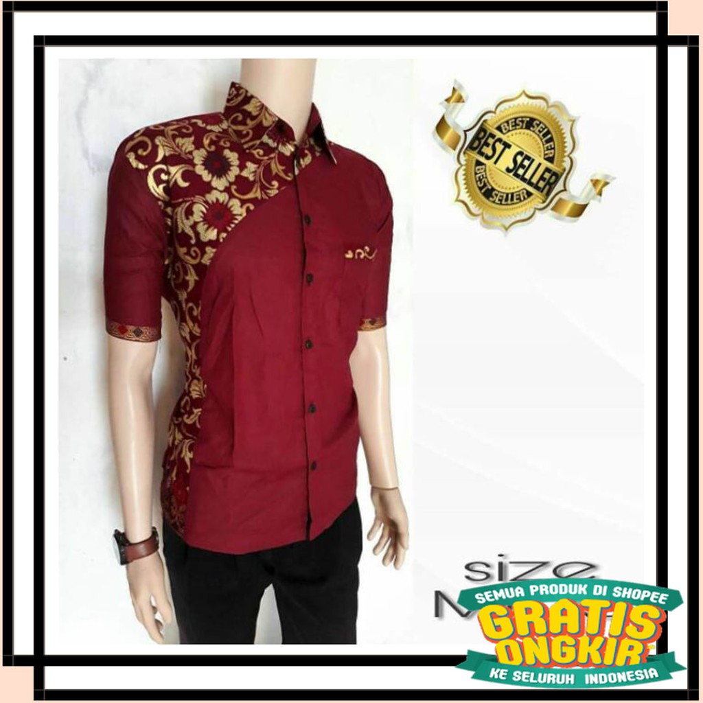 BATIK ANAK DEWASA ORANGTUA ALISAN / Promo... Batik pria/kemeja batik /Batik bunga akar /