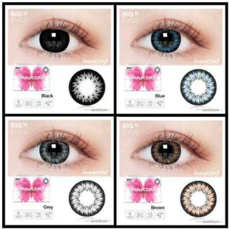 SOFTLENS INNOCENT BLACK,GREY,BROWN,BLUE