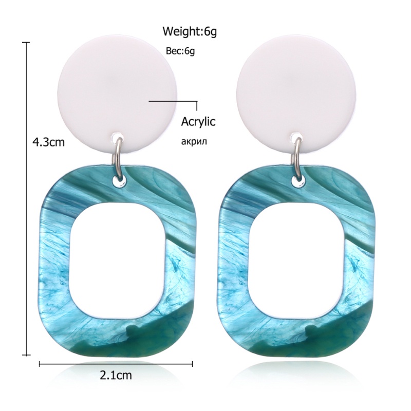 SIY  Women Acetic Acrylic Tortoiseshell Geometric Square Drop Earring Fashion Jewelry