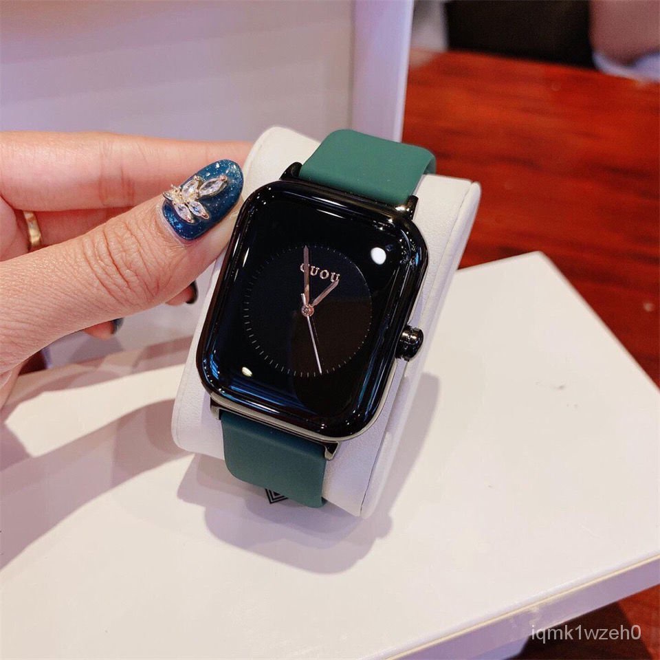 【Reddy】100%ORI  Jam Tangan Wanita Fashion Jelly Desain Kecil Square Watch Sederhana Fashion Silikon 
