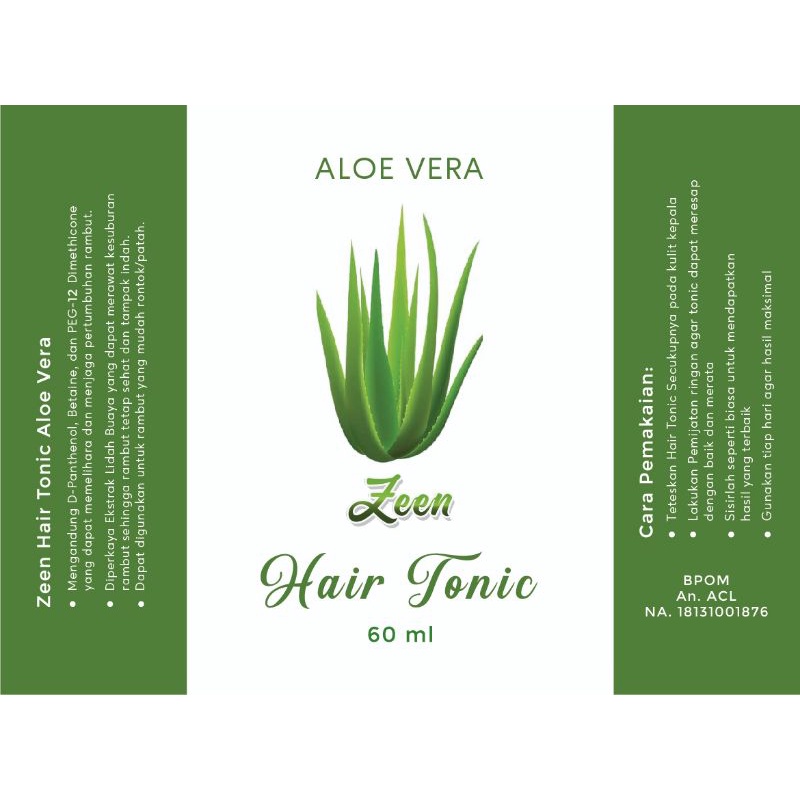 HairbTonic Aleo Vera / Lidah Buaya Hair Serum Hair Treatment Vitamin Rambut 60 ml &amp; 100 ml (BPOM)