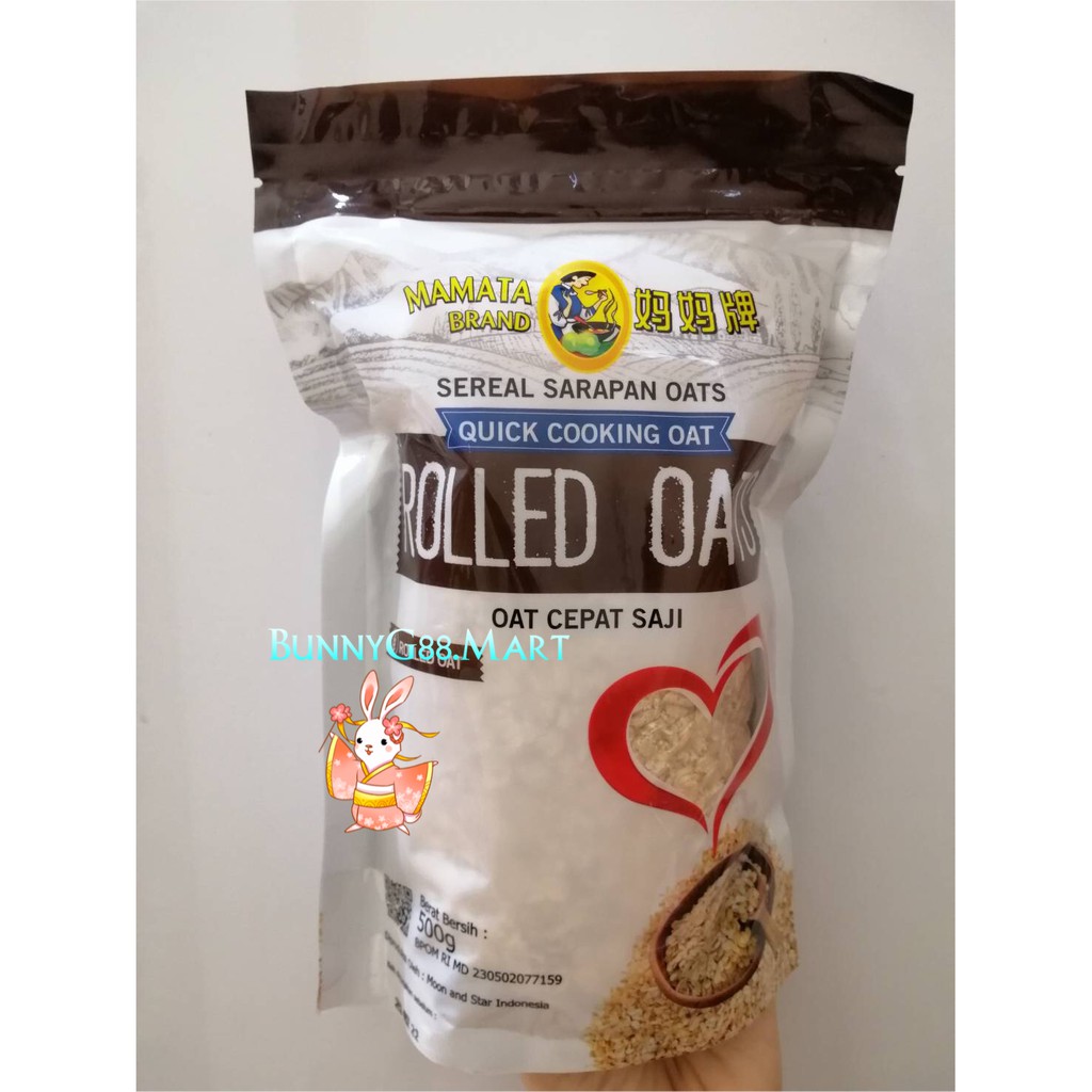 

MAMATA ROLLED OATS 500G/SEREAL OAT UTUH/OAT CEPAT SAJI/GANDUM KASAR/CEREAL INSTAN/HAVERMUT