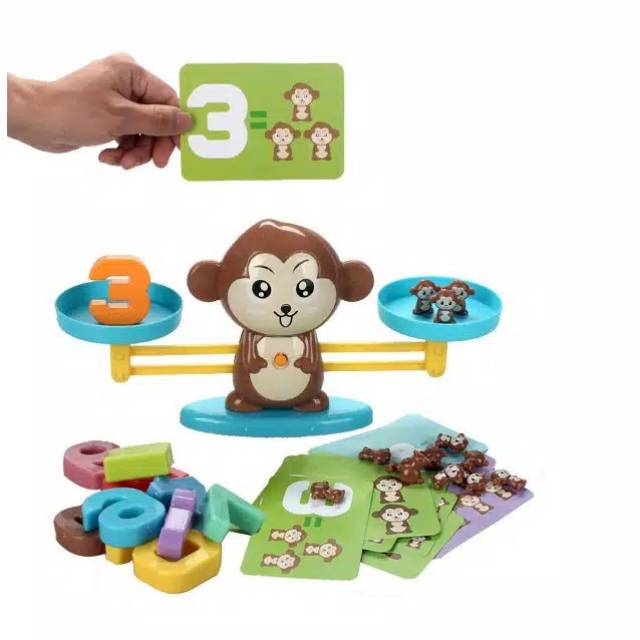 ( Mia ) MAINAN EDUKASI MONKEY BALANCE MATH TOY GAME TIMBANGAN BELAJAR MENGHITUNG UNIK / TIMBANGAN EDUKASI