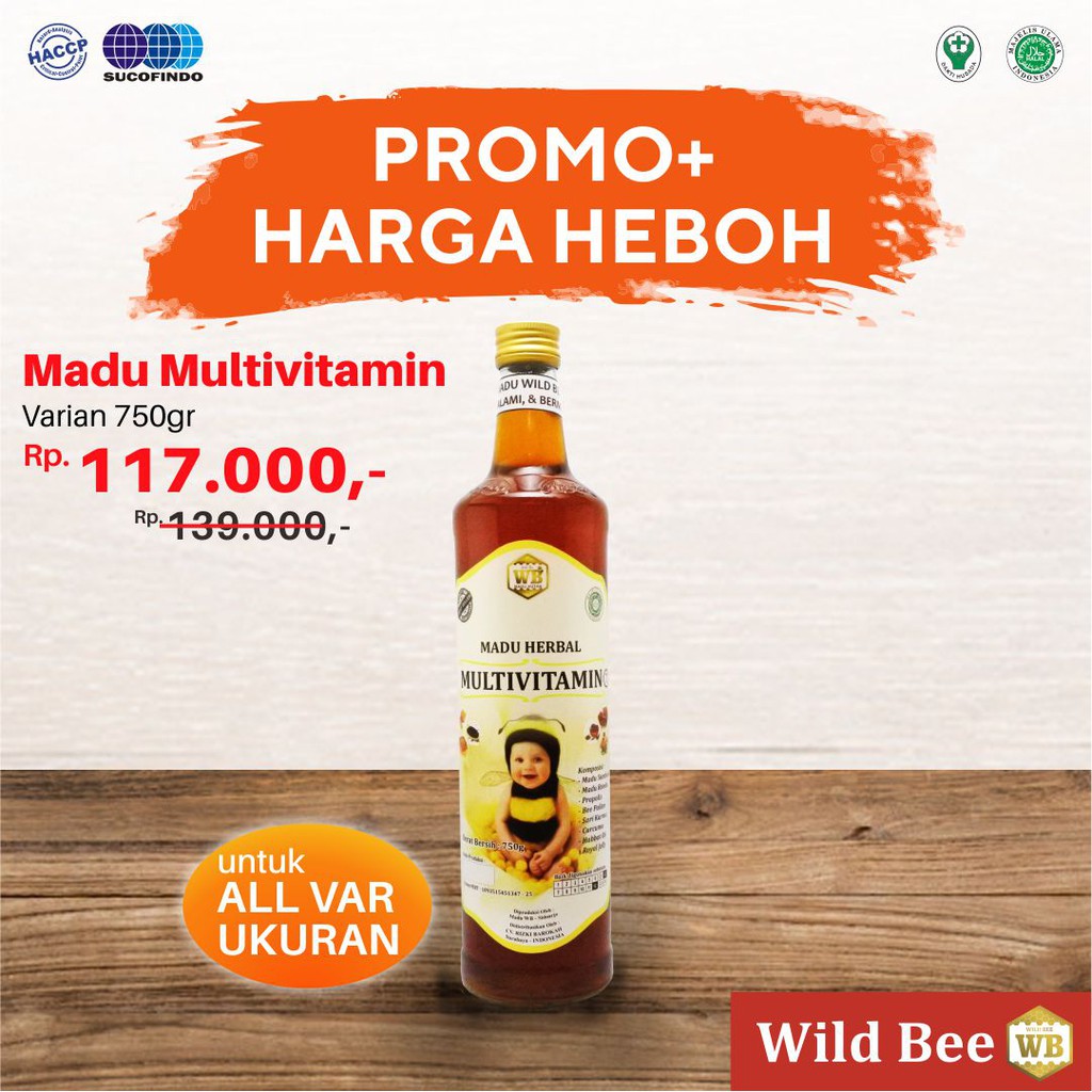

Madu Anak Multivitamin/Madu Herbal - Garansi Murni - Wild Bee