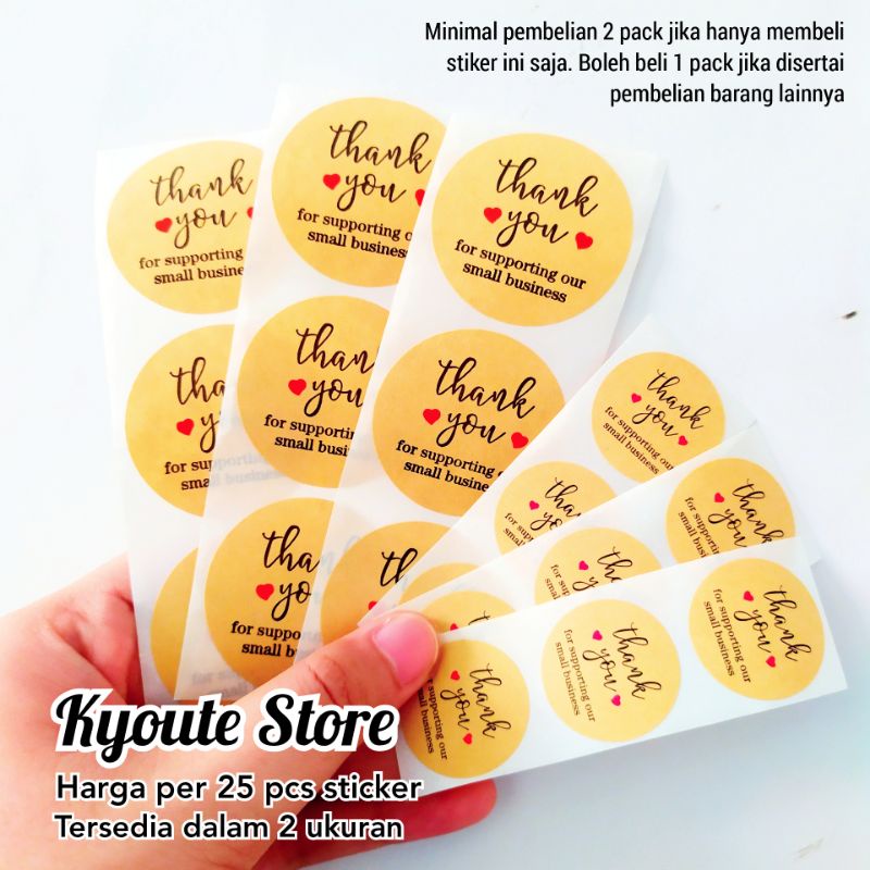 

25 pcs Sticker Ucapan Thank You Kraft Paper Label Jualan Paket Scrapbook DIY Hiasan