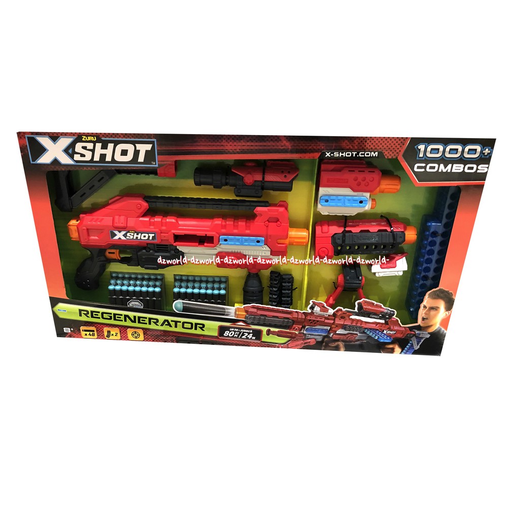 Zuru X-shot Regenerator Mainan Pistol  Merah Red X Shot Mainan Senjata