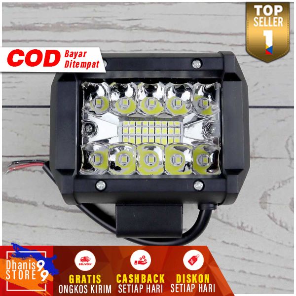 Lampu LED Spot Light Fog Mobil Truck Jeep 4 Inch 60W Lamp Super Bright 18 Lampu LED Outdoor Berkualitas