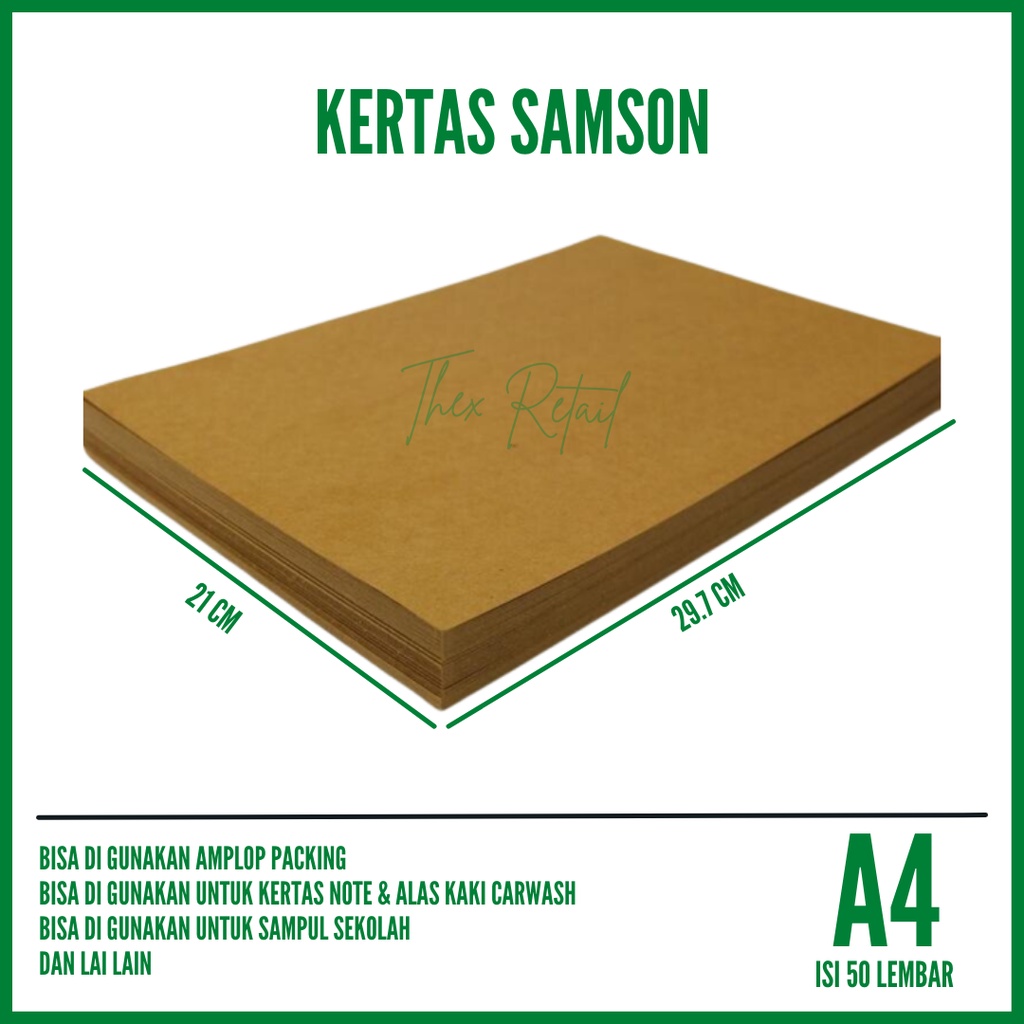 

Kertas Samson A4 75 gr & 80 gr isi 50 lembar / Kertas Samson Coklat / Kertas Coklat A4